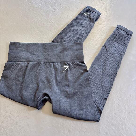 Gymshark Vital Seamless Leggings Heathered Black Marl Size Small - Picture 1 of 8